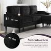 Flieks 4-Sitzer Loungesofa mit Hocker & Stauraum – Getränkehalter, Seitentaschen, Modulare Sofa, Schwarz Bild 5