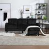 Flieks 4-Sitzer Loungesofa mit Hocker & Stauraum – Getränkehalter, Seitentaschen, Modulare Sofa, Schwarz Bild 3