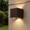 2er Set LED Wandleuchte, Außen, verstellbar, rostfarben, L 10 cm Bild 5