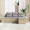 vidaXL Garten-Sofa-Set mit Kissen 4 pcs Beige und Hellgrau Poly-Rattan 3355679 Bild 3