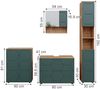 Badmöbel-Set Irma Grün/Goldkraft Eiche 4 Teile, mit Schubladenschrank und Midischrank Vicco Bild 3