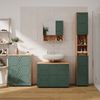 Badmöbel-Set Irma Grün/Goldkraft Eiche 4 Teile, mit Schubladenschrank und Midischrank Vicco Bild 4