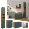 Badmöbel-Set Irma Grün/Goldkraft Eiche 4 Teile, mit Schubladenschrank und Midischrank Vicco Bild 2