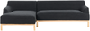beliani 'SOSJO' Ecksofa, Stoff schwarz, Linksseitig, 251 x 132 x 74 cm Bild 2