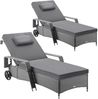 Casaria® Sonnenliege 2er Set mit Rollen Auflage Grau Anthrazit Bild 1