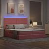 vidaXL Bett mit LED-Lichtleisten mit Kopfteil Rosa 180 x 200 cm Samt 3372874 Bild 5