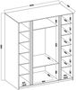 Selsey 'Kaja' Kleiderschrank 4-türig mit 3 Schubladen, schwarz, ca. 239 x 200 x 62 cm Bild 4