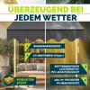 tillvex Klemmmarkise 350 cm Grau mit LED mit Handkurbel Balkon | Balkonmarkise ohne Bohren | Markise UV-beständig & höhenverstellbar | Sonnenschutz wasserdicht Bild 4