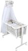 Baby-Delux Stubenbett Babywiege Komplettset, Schaukelwiege Weiß 90x40 cm Komplett Bettset Wiegenset Bild 4