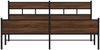 vidaXL Metallbett ohne Matratze Braun Eichen-Optik 180x200 cm 3308517 Bild 4