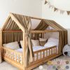lilimaus Betthimmel Hausbetthimmel Baumwoll Musselin Betthimmel Kinder Hausbett 2er Set, Stilvolle Musselin-Deko für Kinderzimmer, ideal als Geschenkidee Bild 4