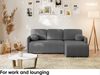 MEBLINI Schlafcouch mit Bettkasten – VESPER – 215x147x94cm – Rechts - Dunkelgrau Boucle - Kleines Ecksofa mit Schlaffunktion - Sofa mit Relaxfunktion und Kissen - Kleine Couch L-Form – Eckcouch Bild 3