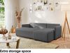 MEBLINI Schlafcouch mit Bettkasten – VESPER – 215x147x94cm – Rechts - Dunkelgrau Boucle - Kleines Ecksofa mit Schlaffunktion - Sofa mit Relaxfunktion und Kissen - Kleine Couch L-Form – Eckcouch Bild 4