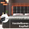 Polsterbett PU mit LED & 4 Schubladen, 160x200 cm, 167,5x207x92-102 cm, Schwarz, ohne Matratze Bild 5