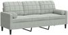 vidaXL 3-Sitzer-Sofa mit Zierkissen Hellgrau 180 cm Samt 3278229 Bild 2