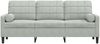 vidaXL 3-Sitzer-Sofa mit Zierkissen Hellgrau 180 cm Samt 3278229 Bild 3