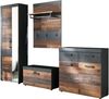 Garderobenset Indy 4-teilig in Used Wood Shabby und Matera grau 265 cm Bild 2