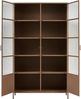 Vitrine Ronja aus Metall, modernes Industrial Design, Military Brown, mit Glastüren und Magnetverschluss Bild 3