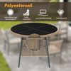 LVHOM 5-tlg. Gartenmöbel-Set, Sitzgruppe mit rundem Glastisch und 4 Polyrattan-Armlehnstühlen, inkl. Sitzpolster, Terrassenmöbel für 4 Personen, Wetterfest Bild 3