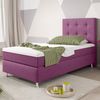 Boxspringbett Köln Plus 90x200 cm Webstoff Pink mit Topper-Optik Bild 2