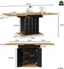 MODFU Esstisch Kompakter Esstisch (für 4-6 Personen mit integriertem Stauraum, kariertem Muster und stabiler Konstruktion, 1-St, 110-140×80 cm) Bild 5