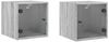 vidaXL Nachttische mit Glastüren 2 Stk. Grau Sonoma 35x37x35 cm 836473 Bild 2