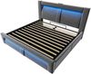 Polsterbett 160×200 cm aus Samt-Stoff mit LED-Beleuchtung und Ladestation, grau Bild 5