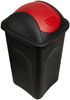Stefanplast 'Push Can' Mülleimer, Kunststoff, 68 x 41 x 41 cm, 60 Liter, Rot / Schwarz Bild 4