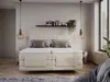 Vente-unique - DONISI Bett SamtStoff Beige - B 168 cm x H 118 cm x L 215 cm Bild 3