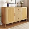 Sideboard 140x40x80 cm - Elegantes Design mit Rattan-Türen & gewellten Schubladen Bild 4