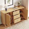 Sideboard 140x40x80 cm - Elegantes Design mit Rattan-Türen & gewellten Schubladen Bild 5
