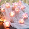 MUPOO LED-Lichterkette LED Nachtlicht 3M 20LEDs Girlande,Kunstblume Rose Warmweiß,Batterie, für Party Weihnachten,Blumengirlande Rose,LED Dekolicht Bild 3