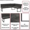 Eckbank HWC-O81, Esszimmerbank Bank, Öko-Tex (310g/m²) Chenille Stoff/Textil Metall 159x210cm ~ senfgelb Bild 2