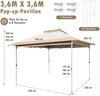 3,6 x 3,6 m Pavillon mit Moskitonetz und Doppeldach UV-Schutz 50+ Faltpavillon Khaki Bild 3