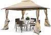 3,6 x 3,6 m Pavillon mit Moskitonetz und Doppeldach UV-Schutz 50+ Faltpavillon Khaki Bild 2