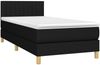 Boxspringbett mit Matratze & LED Stoff Schwarz 90x200 cm, Härtegrad: H2 [3133847] Bild 4