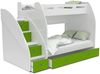 AJKmeble Hochbett Etagenbett 90x200 / 120x200 cm mit Treppe und Ausziehbett Hochglanz (MADE IN EU - wählbar in Farben weiß, blau, grün, rosa oder grau, für Jungen und Mädchen, Jugendbett) Treppe beidseitig montierbar Bild 2