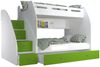 AJKmeble Hochbett Etagenbett 90x200 / 120x200 cm mit Treppe und Ausziehbett Hochglanz (MADE IN EU - wählbar in Farben weiß, blau, grün, rosa oder grau, für Jungen und Mädchen, Jugendbett) Treppe beidseitig montierbar Bild 3