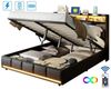 FUROKOY Polsterbett Doppelbett Stauraumbett Hydraulisch anhebbarer mit LED Beleuchtung, 160x200 cm,mit USB+Type C und Steckdose,Stauraum,Kunstleder,Schwarz Bild 4