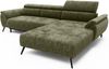 Ecksofa Ottomane links Chenille 286x184x79 grün VALENTINA Bild 1