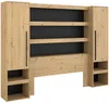 Vente-unique - VARLY Bett Holz, Platte SchwarzBeige - B 204 cm x H 202,8 cm x L 269,7 cm Bild 3