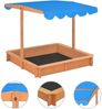 vidaXL Sandkasten mit verstellbarem Dach, Tannenholz natur / blau, 115 x 115 x 115 cm Bild 3