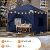 Quictent Pavillon 3x3 mit 4 Seitenteilen Wasserdicht Stabil Winterfest Blau Bild 2
