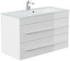 Magnolia Home 'Vitro 1000' mit Glaswaschbecken und Softclose, 60 x 45,5 x 100 cm, Weiß Bild 3