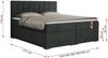 Boxspringbett, Deko Bed mit Matratze und Topper - SUSAN - 160x200cm - Dunkelgrau Stoff - H3 Bild 5