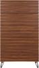 Kommode HWC-M49, Highboard Schrank, 3D-Design 5 Schubladen MDF Metall 145x80x44cm ~ Walnuss-Optik Bild 5