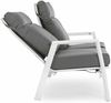 Gartensofa Idekla aus Aluminium, modern, weiß, stufenlos verstellbare Rückenlehne, abnehmbares Kissen Bild 2