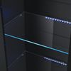 SONNI Vitrine Glasvitrine , Standvitrine mit LED-Beleuchtung, 55x35x172cm schwarz Hochglanz, Große Kapazität, Hochschränke Bild 2