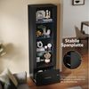 SONNI Vitrine Glasvitrine , Standvitrine mit LED-Beleuchtung, 55x35x172cm schwarz Hochglanz, Große Kapazität, Hochschränke Bild 3