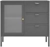 vidaXL Sideboard, Stahl und Hartglas, Anthrazit, 70 x 35 x 75 cm Bild 3